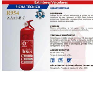 Extintor Incêndio 2Kg Pó ABC - 5 Anos de Garantia